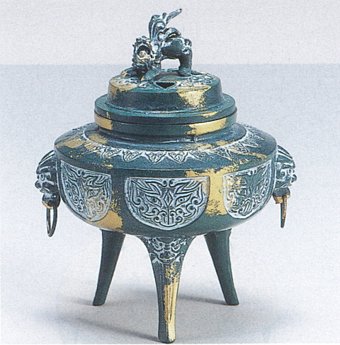 高岡銅器香炉 駒型（釻付菖蒲地紋） 大越仏壇