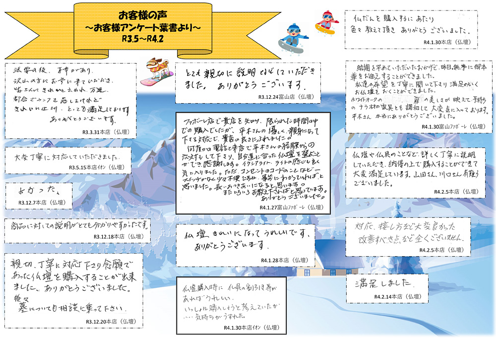 お客様の声（令和3年5月～令和4年2月）