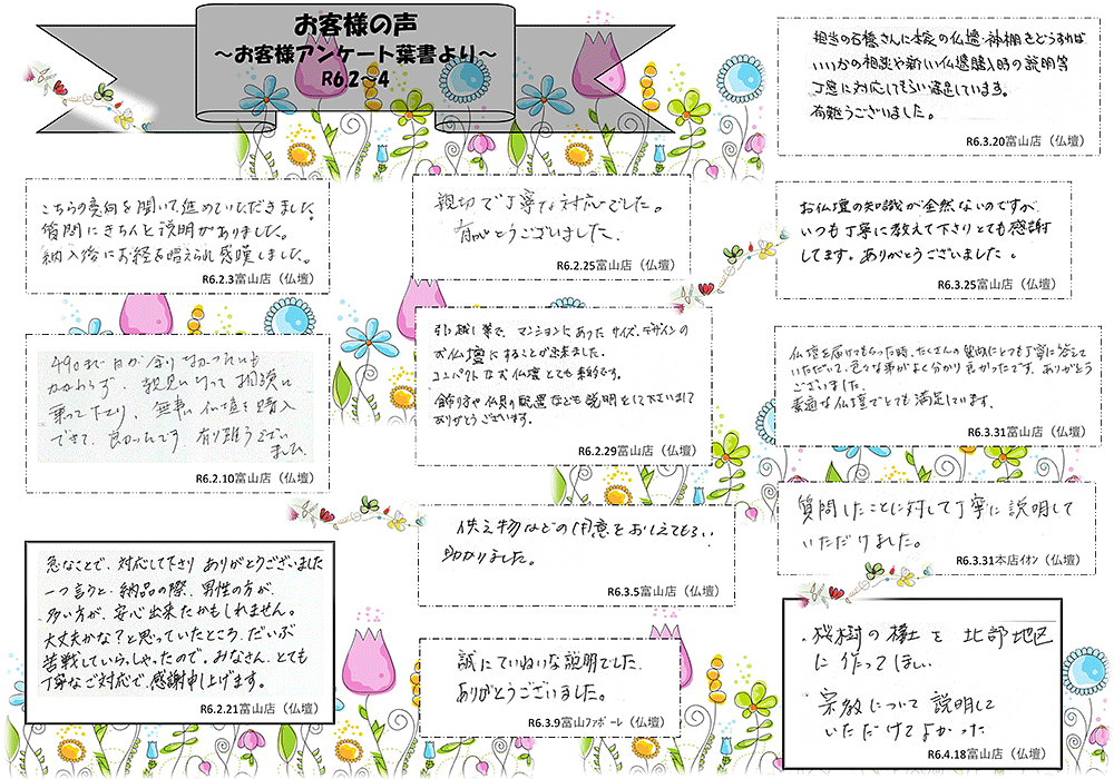 お客様の声（令和5年10月～令和5年12月）