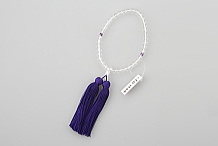 念珠（数珠）女性用　片手水晶紫水晶入　正絹古都房（紫）